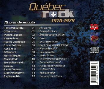Verso de la pochette de l'album du Capitaine Nô, Québec Rock 1970-1979.
